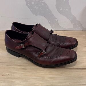 Prada Men's Dark Red Leather Oxfords